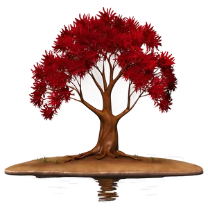 Red Tree By The River PNG 16