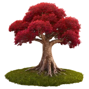 Red Tree In Dreamy Landscape PNG Ebq PNG