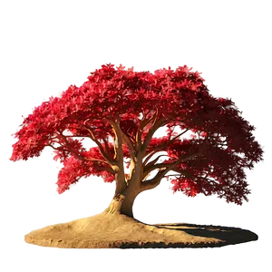 Red Tree In Golden Hour Png Bwq PNG image