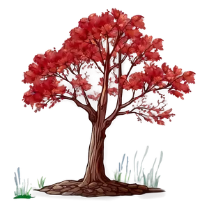 Red Tree In Peaceful Valley PNG 26 PNG