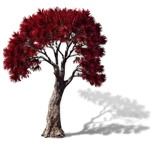 Red Tree In Peaceful Valley Png Yme8 PNG image