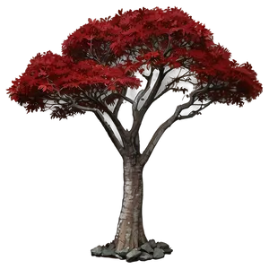 Red Tree In Rocky Landscape Png 67 PNG image