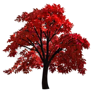 Red Tree Silhouette PNG Der