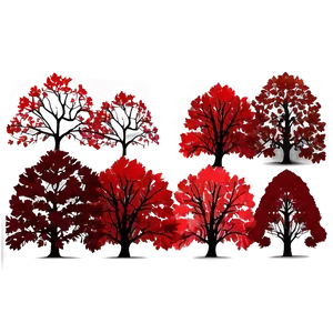 Red Tree Silhouette PNG Xrc29 PNG