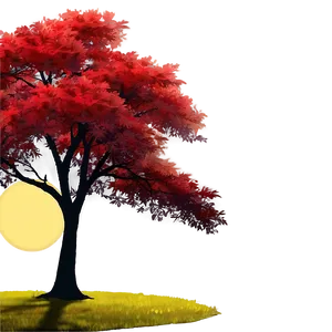 Red Tree Sunset Background Png 06252024 PNG image