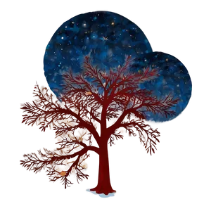 Red Tree With Night Sky Png 63 PNG image