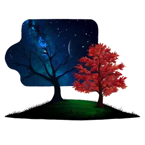 Red Tree With Night Sky Png Ygw62 PNG image