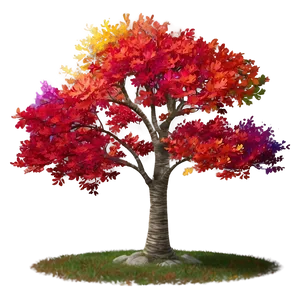 Red Tree With Rainbow Png 06252024 PNG image