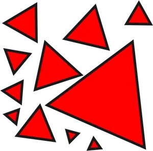 Red Triangles Scattered Pattern PNG image