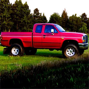 Red Truck In Field PNG Gof26 PNG