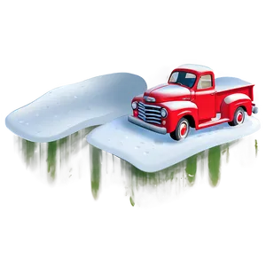 Red Truck In Snow Png 06282024 PNG image