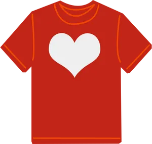 Red Tshirt Heart Design PNG image