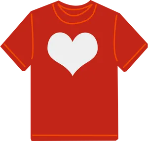 Red Tshirt White Heart Graphic PNG image