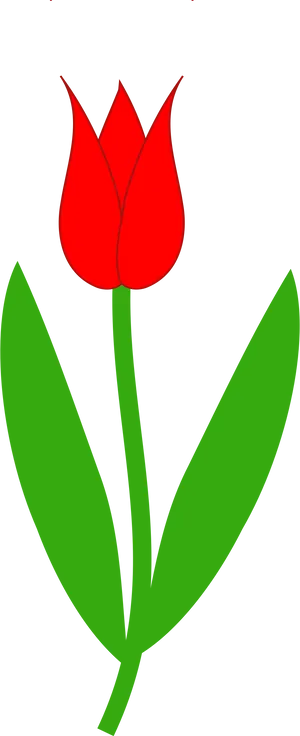 Red Tulip Simple Illustration PNG image