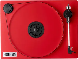 Red Turntable Top View PNG