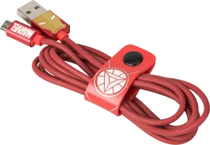 Red U S B Cablewith Organizer PNG image