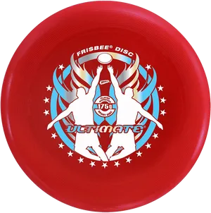 Red Ultimate Frisbee Disc Graphic PNG image