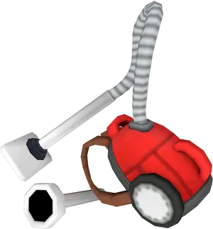 Red Vacuum Cleaner3 D Model PNG image