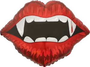 Red Vampire Lips Balloon PNG image