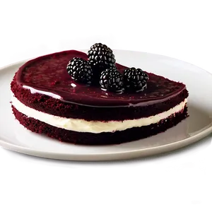 Red Velvet Cake With Blackberry Compote PNG Aaa63 PNG