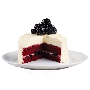 Red Velvet Cake With Blackberry Compote PNG Rom2 PNG