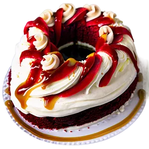 Red Velvet Cake With Caramel Sauce PNG Wgr88 PNG