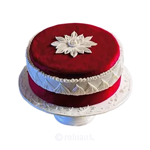 Red Velvet Cake With Fondant Decoration PNG Vet PNG