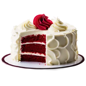 Red Velvet Cake With White Chocolate Frosting PNG Brp55