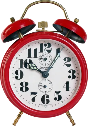 Red Vintage Alarm Clock PNG image