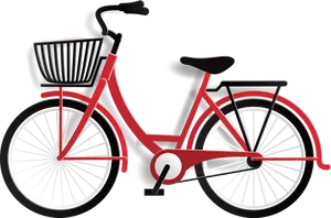 Red Vintage Bicyclewith Basket PNG image