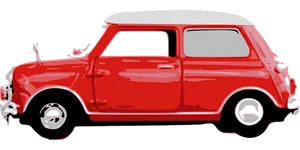 Red Vintage Mini Cooper Graphic