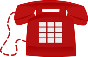 Red Vintage Telephone Graphic PNG image