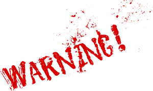 Red Warning Signon Black Background PNG image