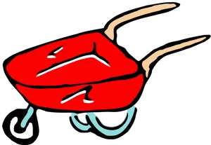 Red Wheelbarrow Illustration PNG