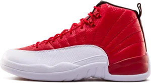 Red White Air Jordan12 Sneaker PNG image