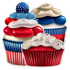 Red, White, And Blue Cupcakes Png 05212024 PNG image