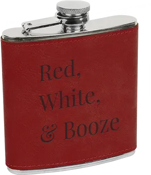 Red White Booze Flask PNG