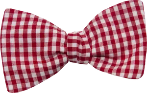 Red White Gingham Bow Tie PNG