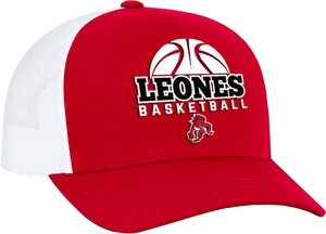 Red White Leones Basketball Cap PNG