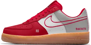 Red White Nike Air Force Sneaker PNG image