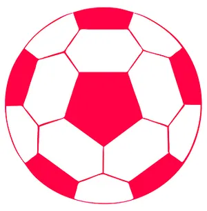 Red White Soccer Ball Illustration PNG image