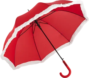 Red White Trimmed Umbrella PNG image