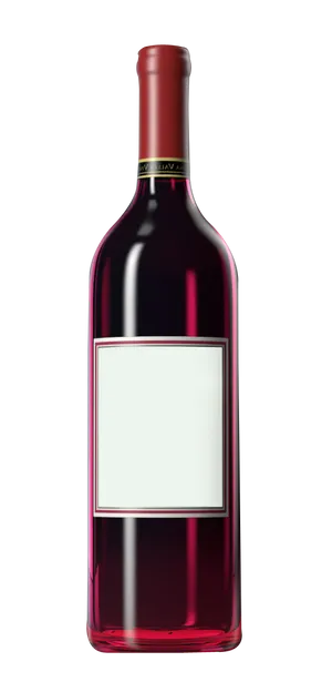 Red Wine Bottle Blank Label PNG image