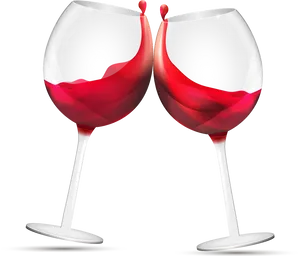 Red Wine Glass Cheers PNG image