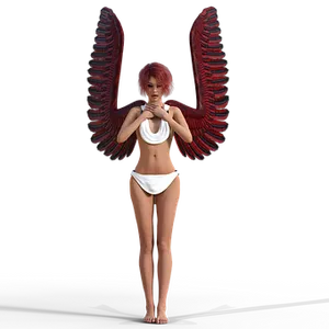 Red Winged Angel Figure
