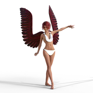 Red Winged Angel Woman