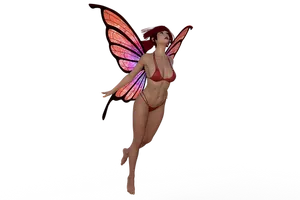 Red Winged Fairy Fantasy PNG image