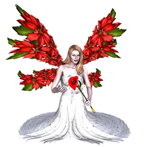 Red Winged Fairyin White Dress