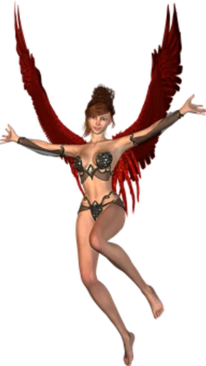 Red Winged Fantasy Figure