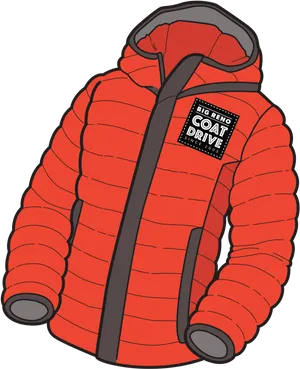 Red Winter Coat Illustration PNG image